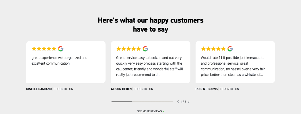 google review widget in a website